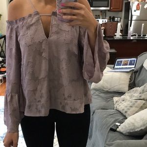 Leith Light Purple Off The Shoulder Top